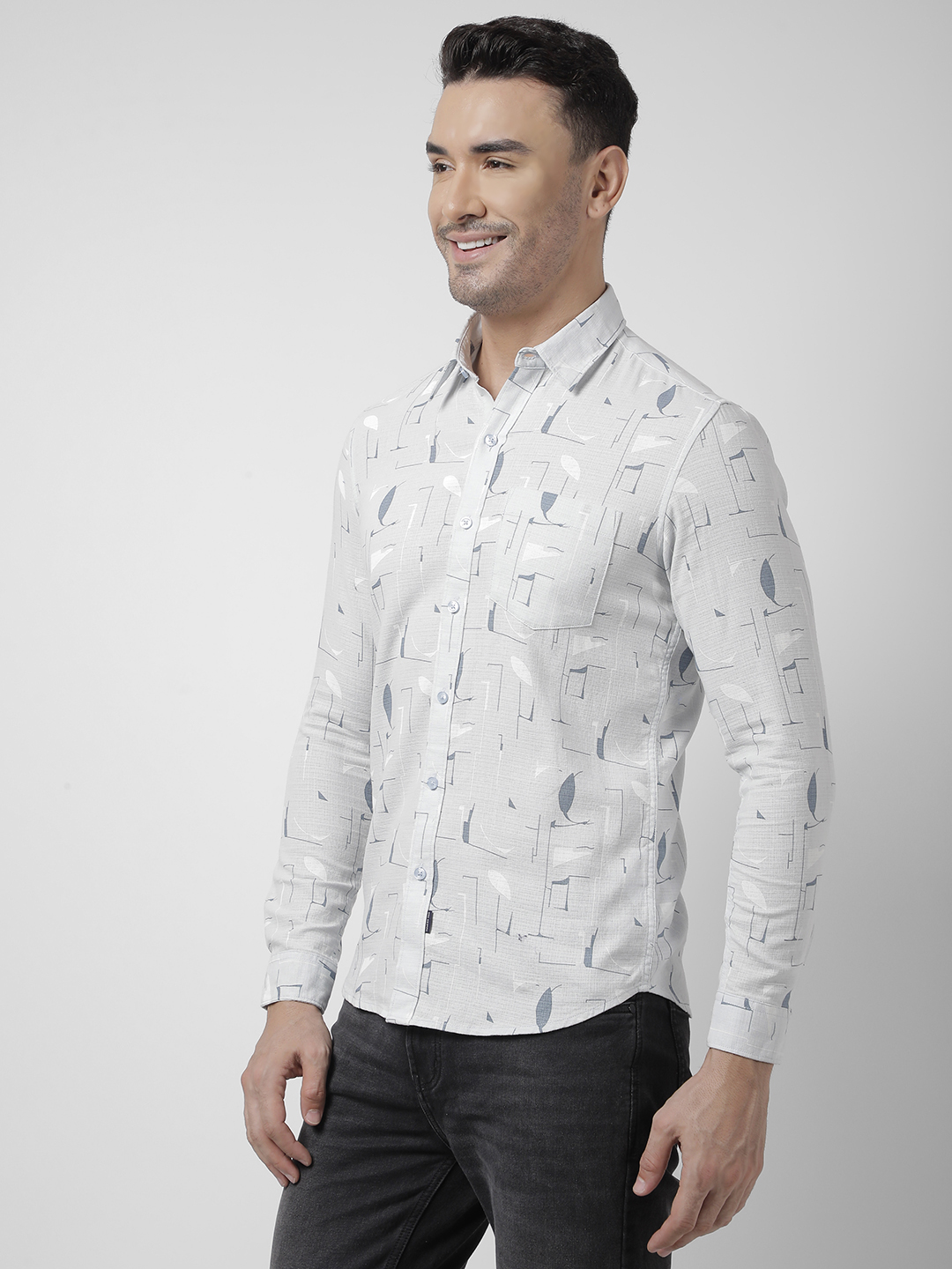 Numero Uno Men Abstract Blue Shirt